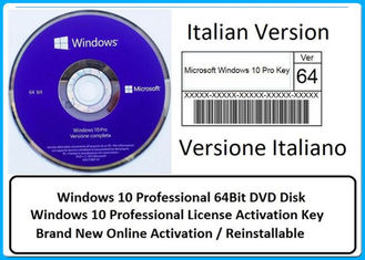 Đa ngôn ngữ Microsoft Windows 10 Pro Software OEM COA Giấy phép Sticker