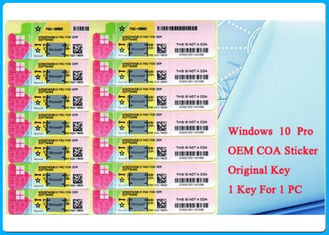 Tất cả Lanugaue tương thích Windows 10 Pro COA Sticker 32bit 64bit trực tuyến Kích hoạt COA X20 Genuine OEM License