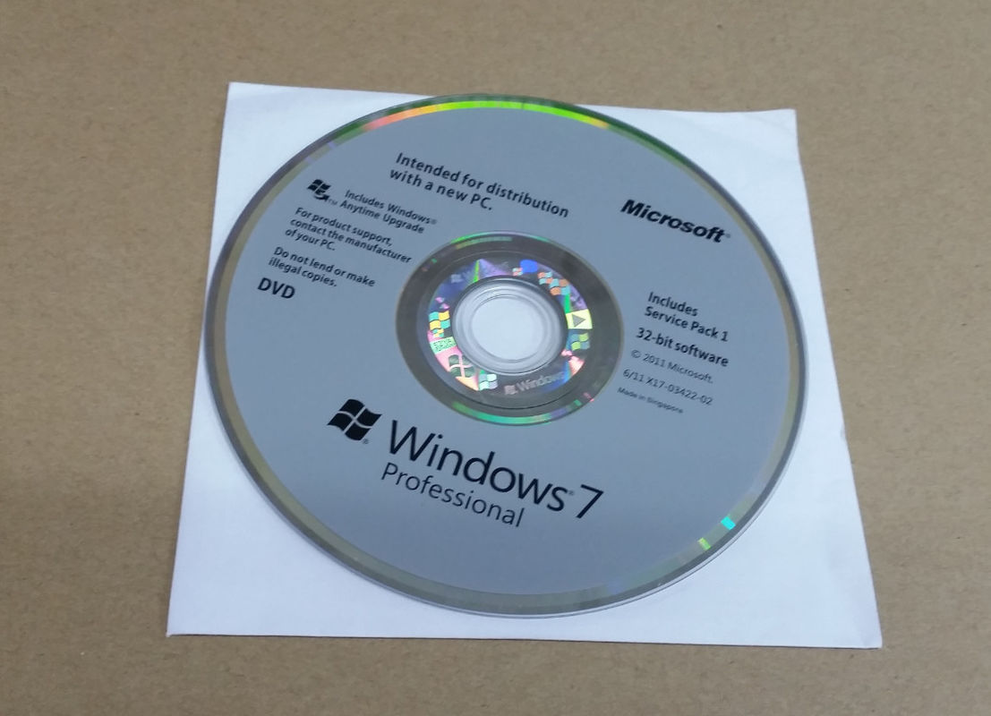 Windows 7 Pro bán lẻ Hộp Sp1 OEM Pack Vollversion 32 bit 64 bit Hologramm DVD