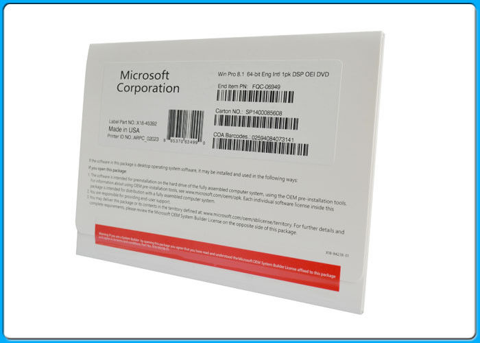 Microsoft Windows Phần mềm Windows 8.1 Professional Pack Pro Không có FPP / MSDN key